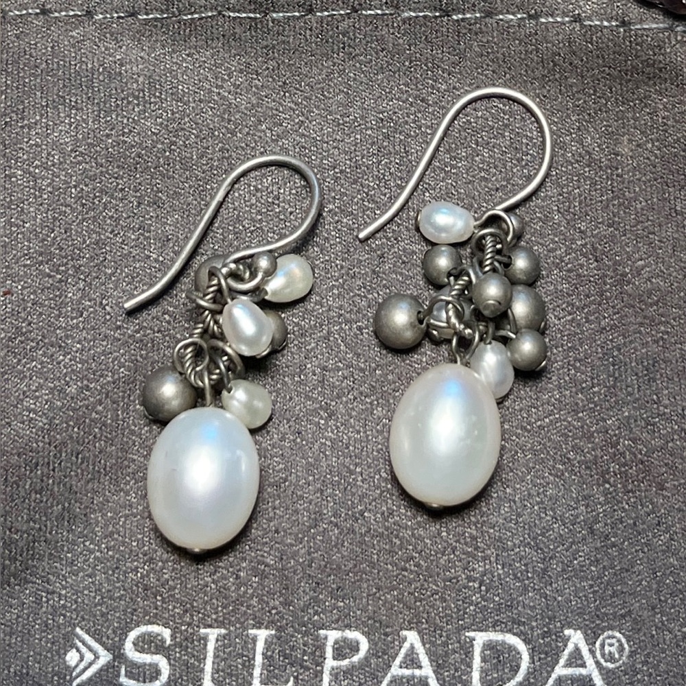 Silpada Pearl Cluster Earrings